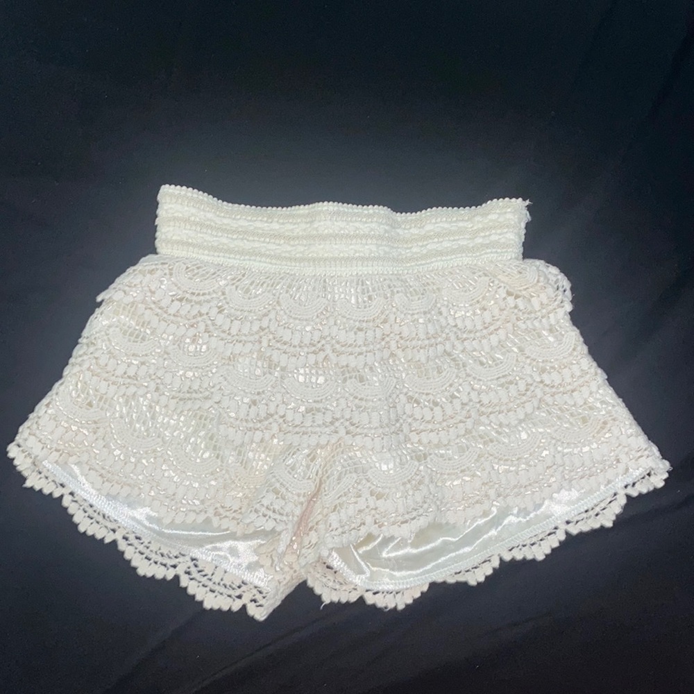 crochet/lace shorts